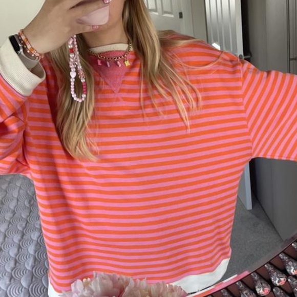 Free People We The Free | Classic Striped Oversized Crewneck | Small - Picture 13 of 16